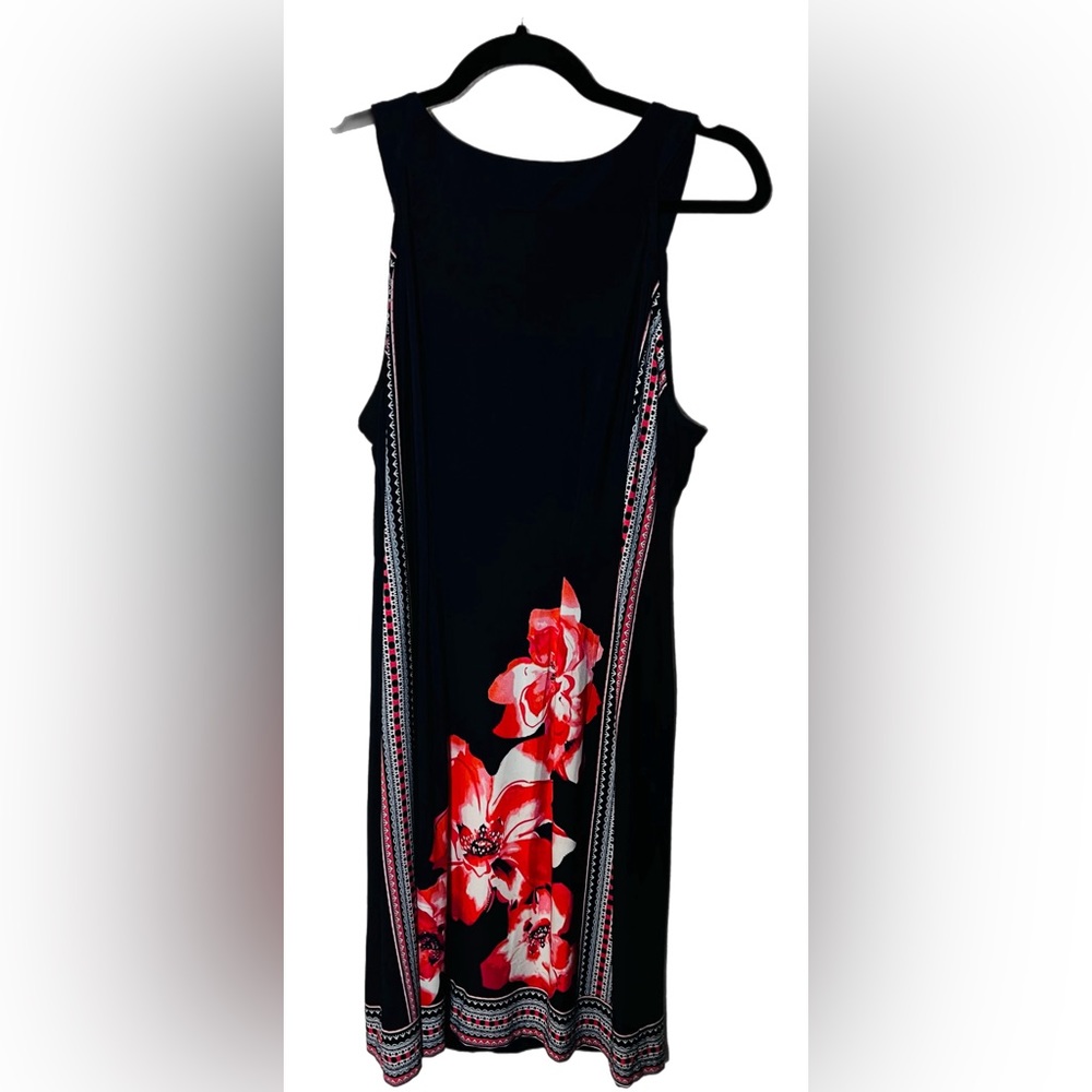 NWT Women’s Dress Barn Navy Sleeveless Floral and Beaded Mini Dress Size 16